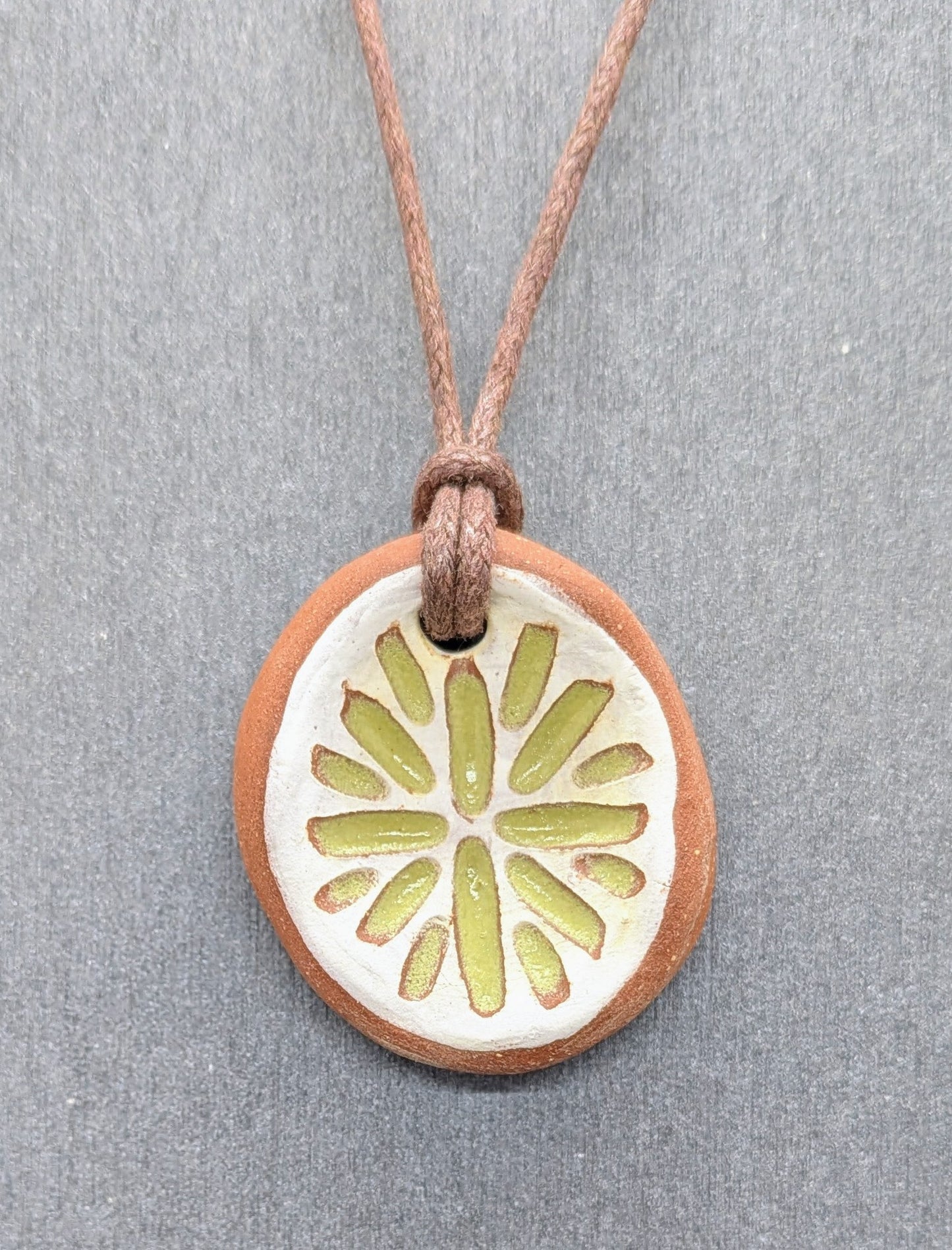Carved Textured Ceramic Necklace