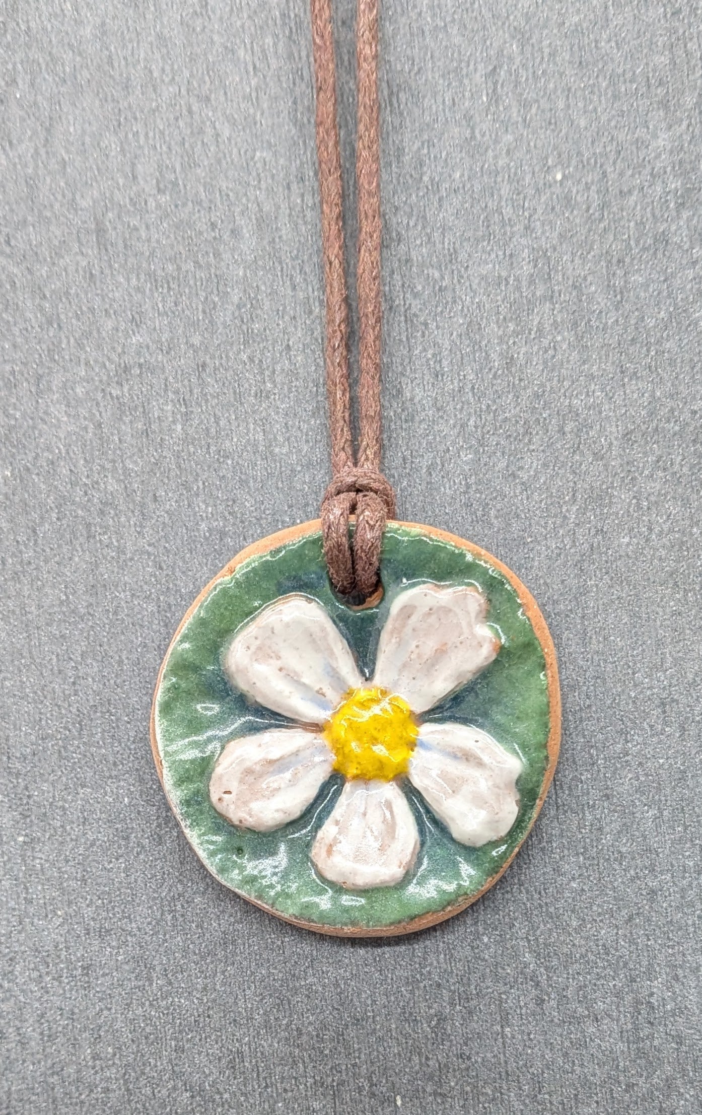 Carved Textured Ceramic Necklace
