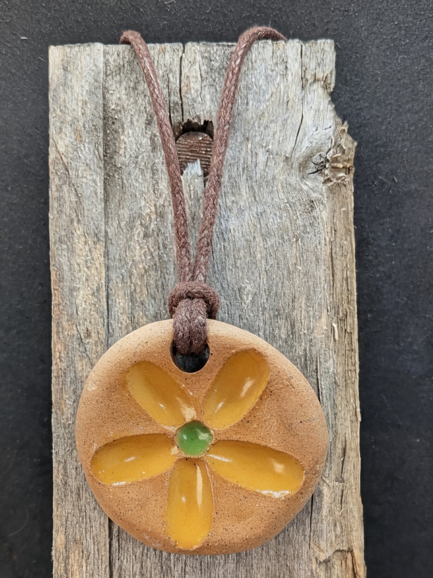 Carved Textured Ceramic Necklace