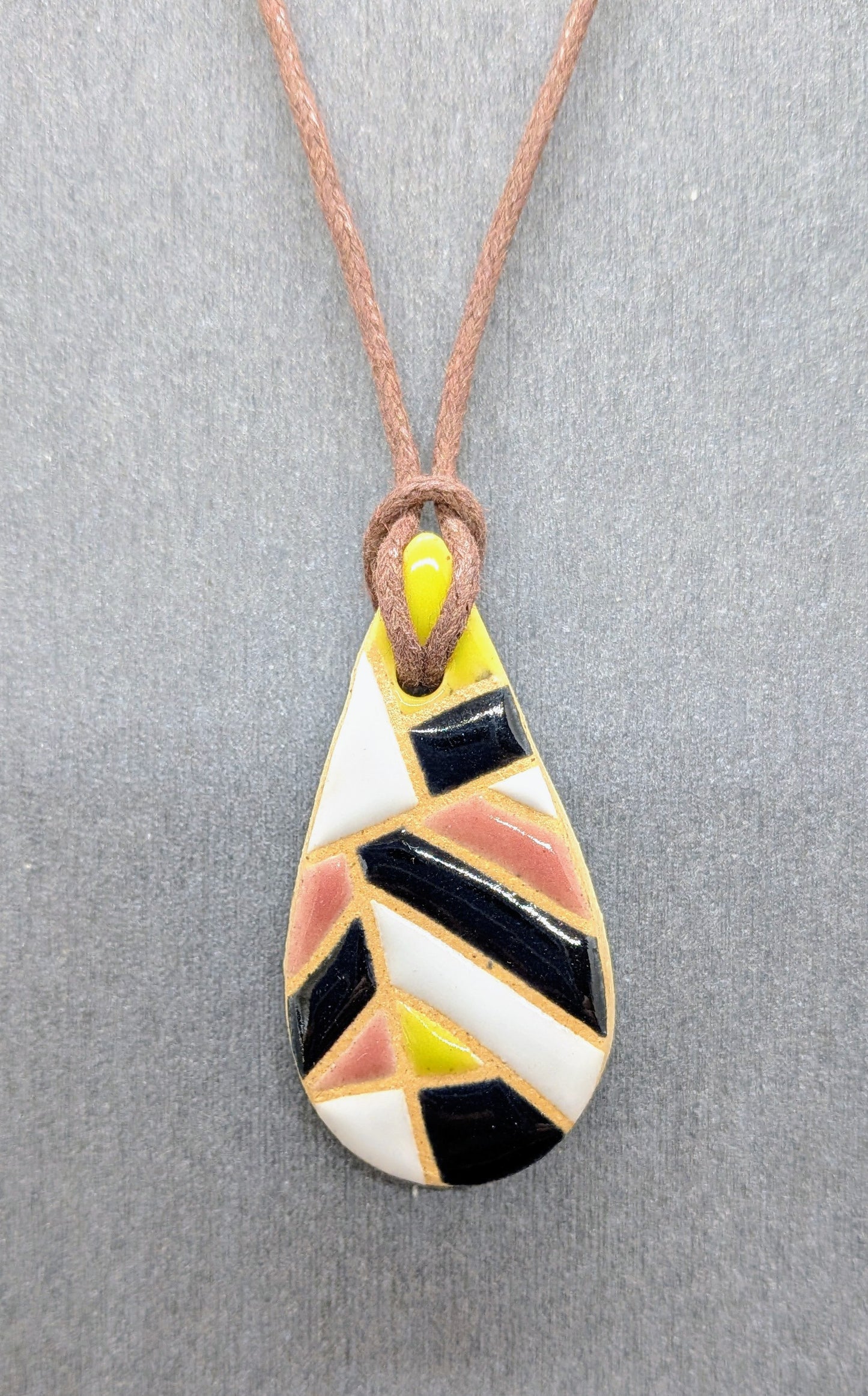 Color Block Ceramic Charm Necklaces