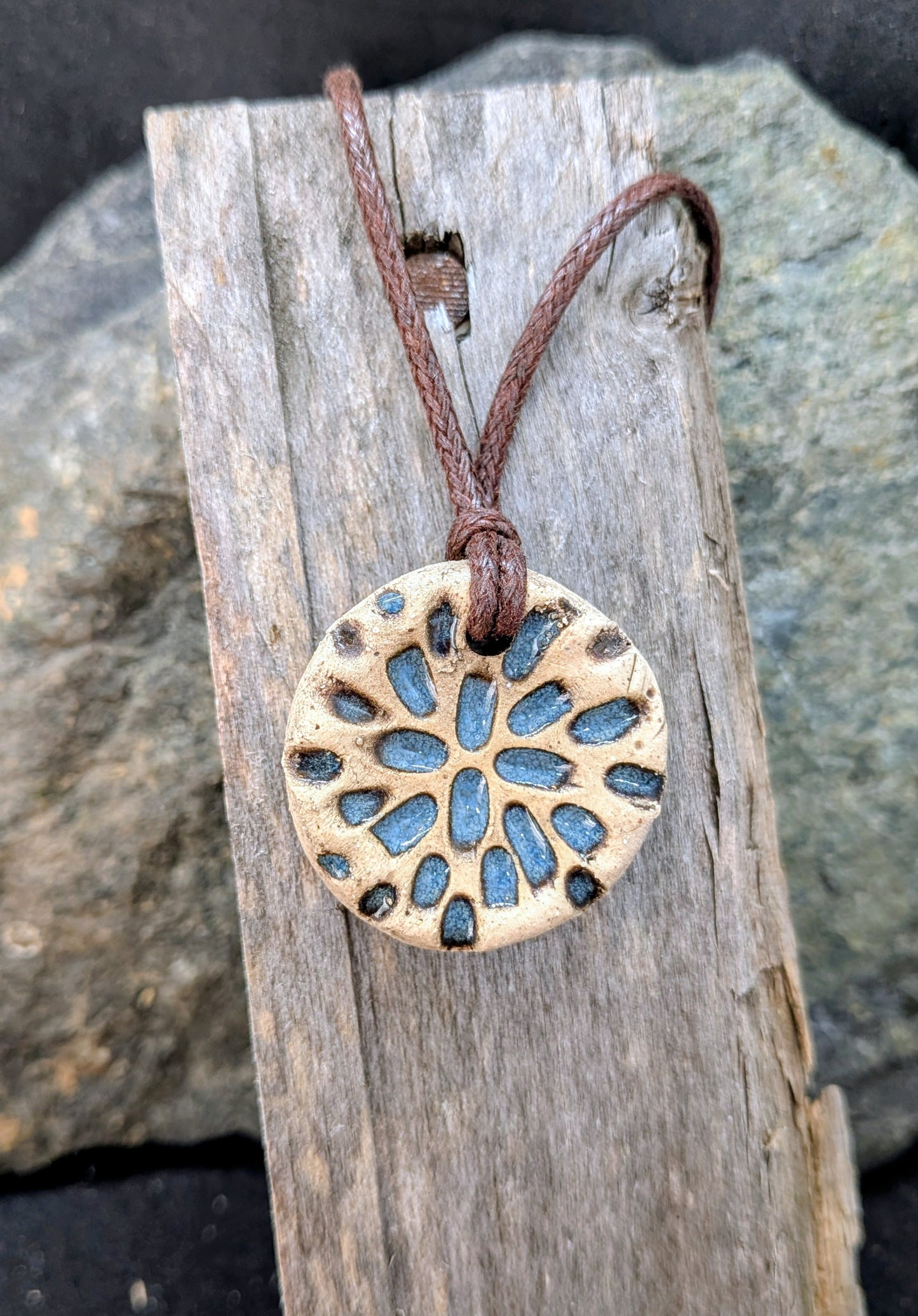 Carved Textured Ceramic Necklace