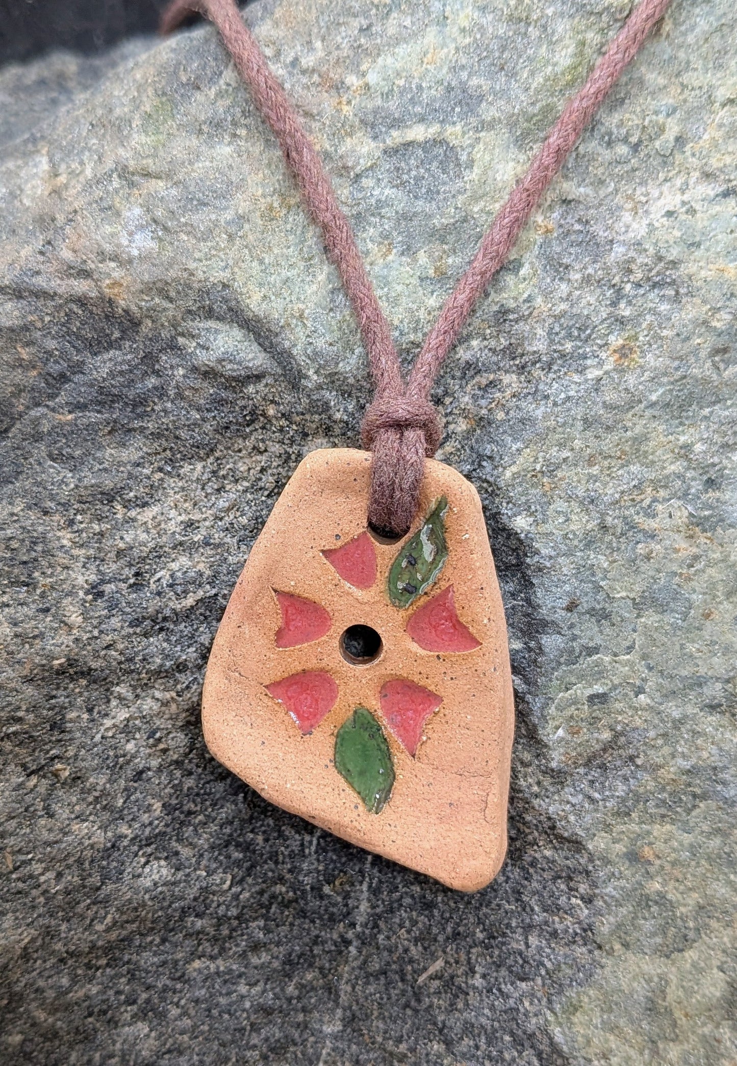 Carved Textured Ceramic Necklace