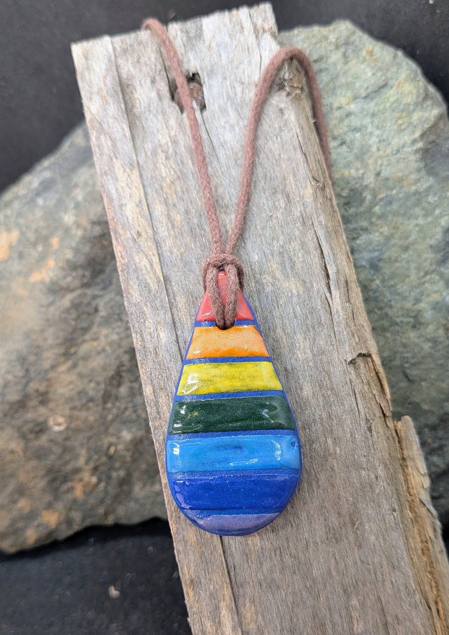 Color Block Ceramic Charm Necklaces