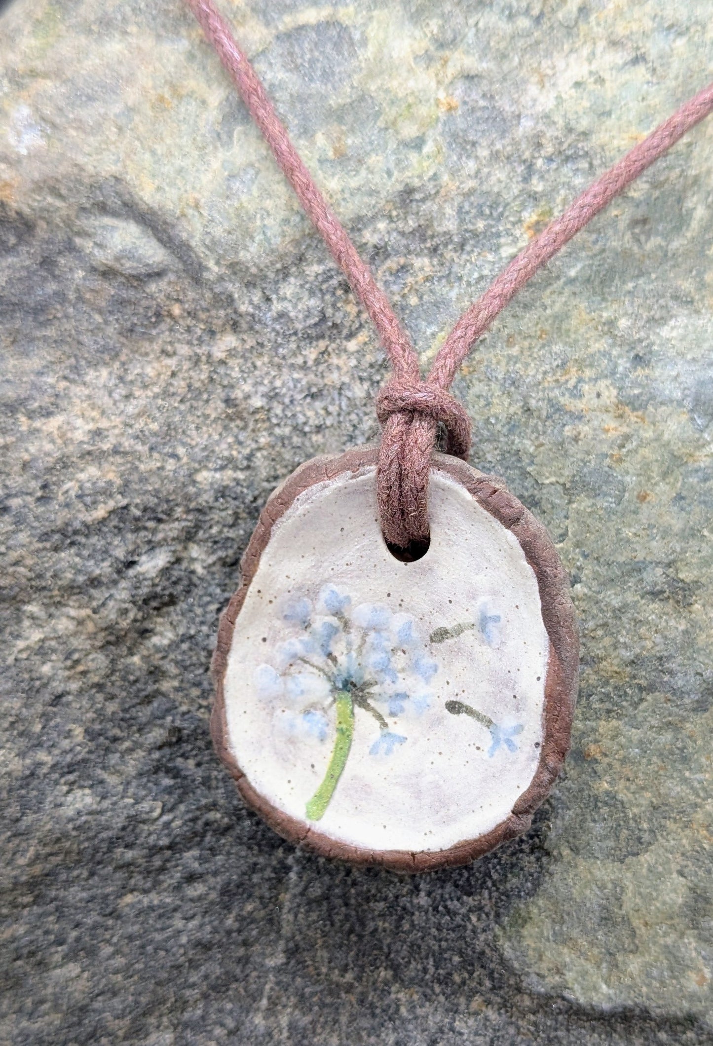 "Wood Chip" Ceramic Necklace