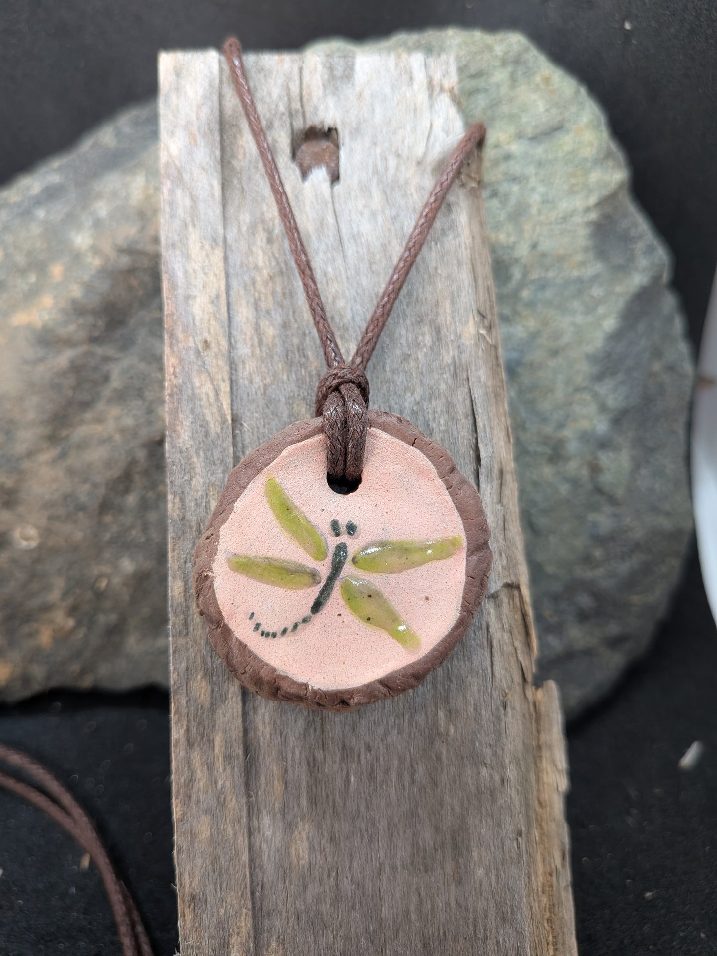 "Wood Chip" Ceramic Necklace