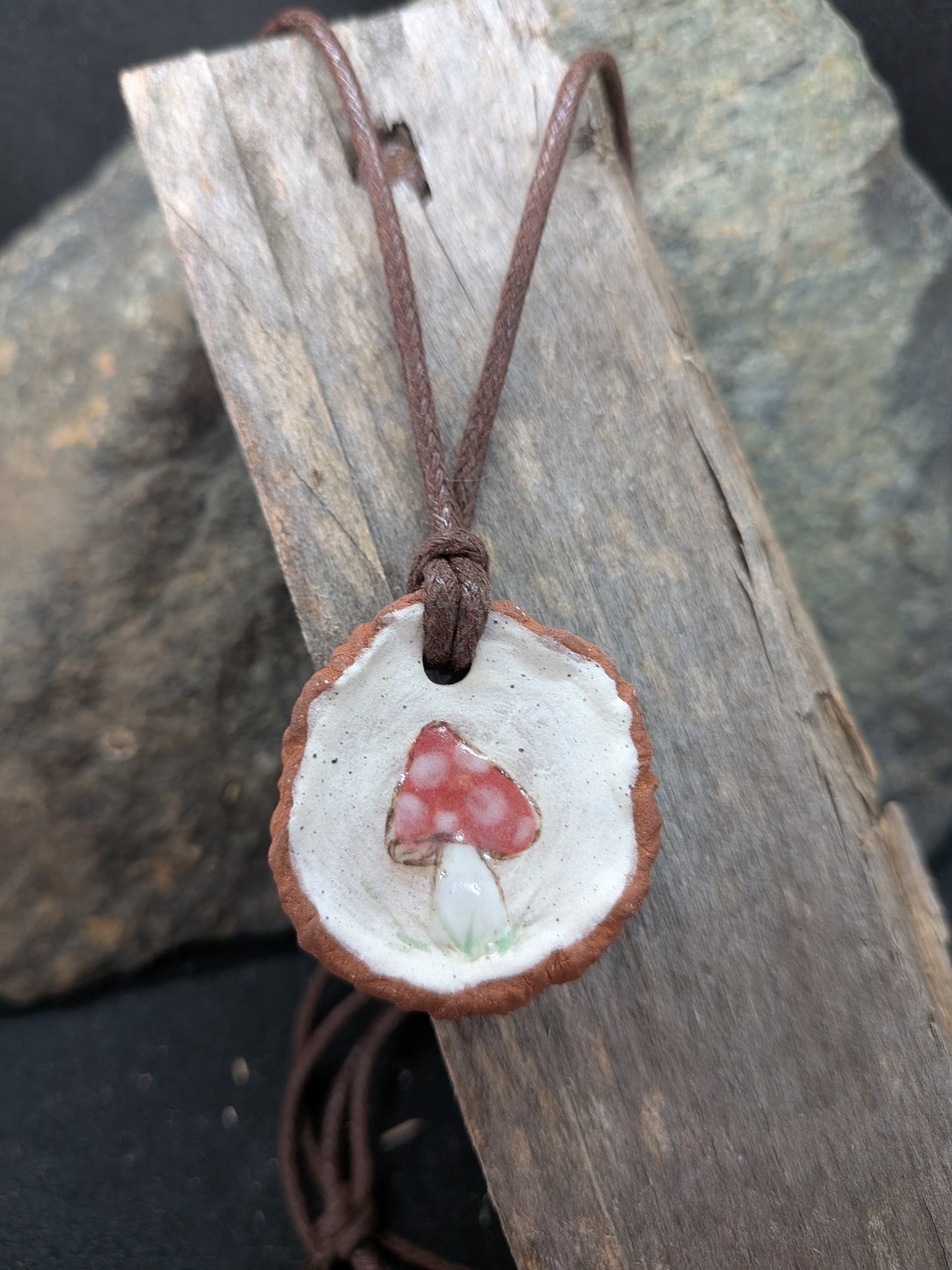 "Wood Chip" Ceramic Necklace