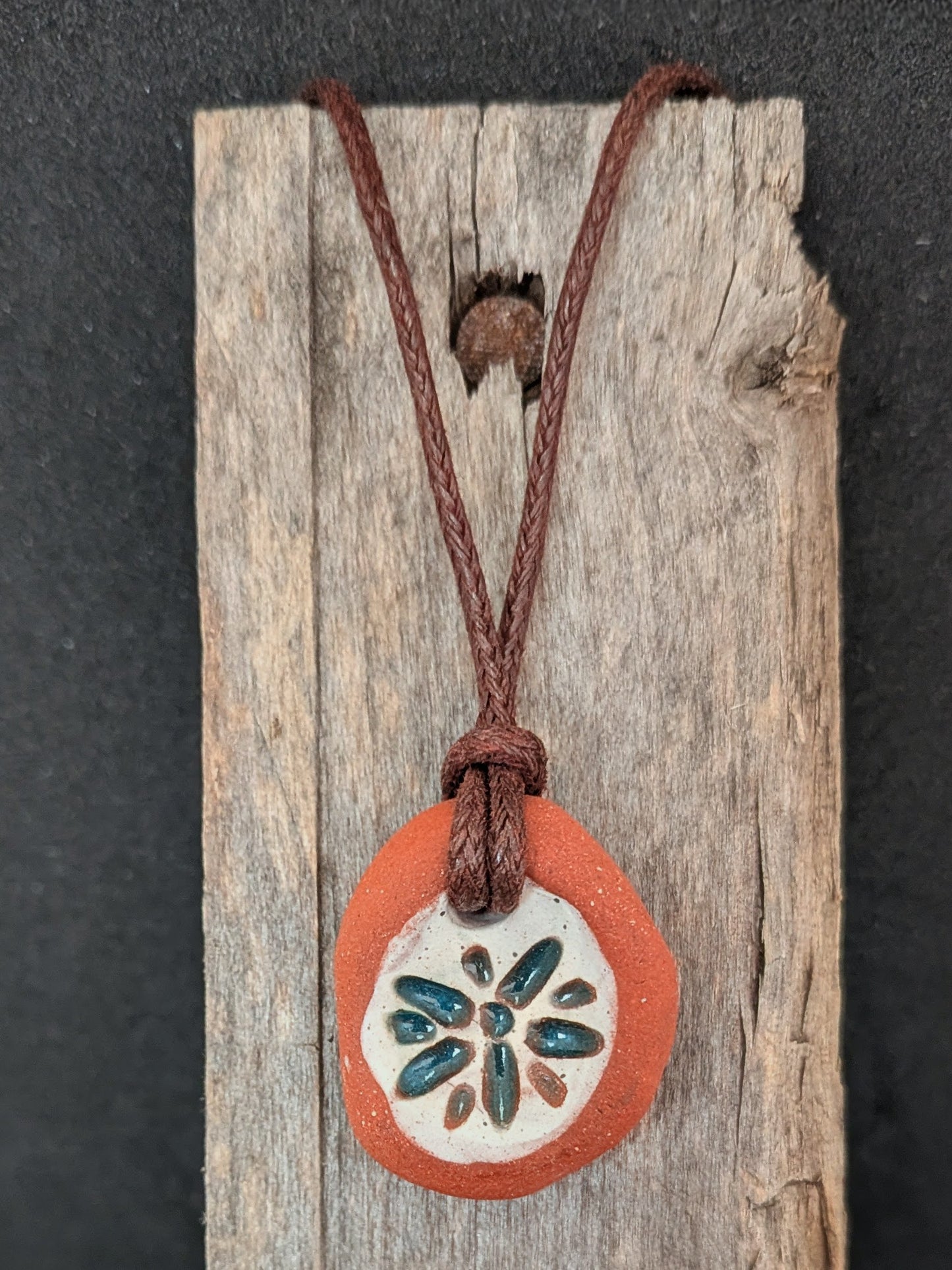 Carved Textured Ceramic Necklace