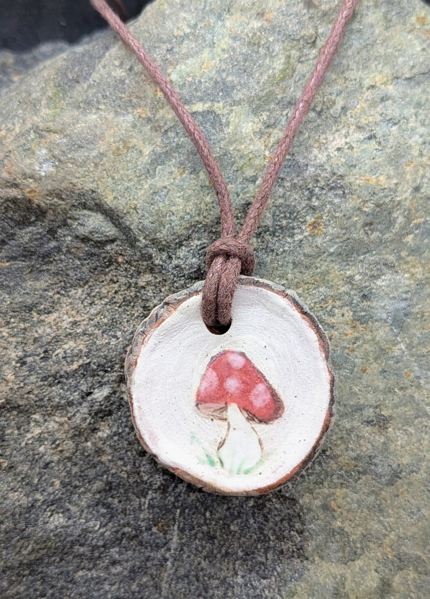 "Wood Chip" Ceramic Necklace
