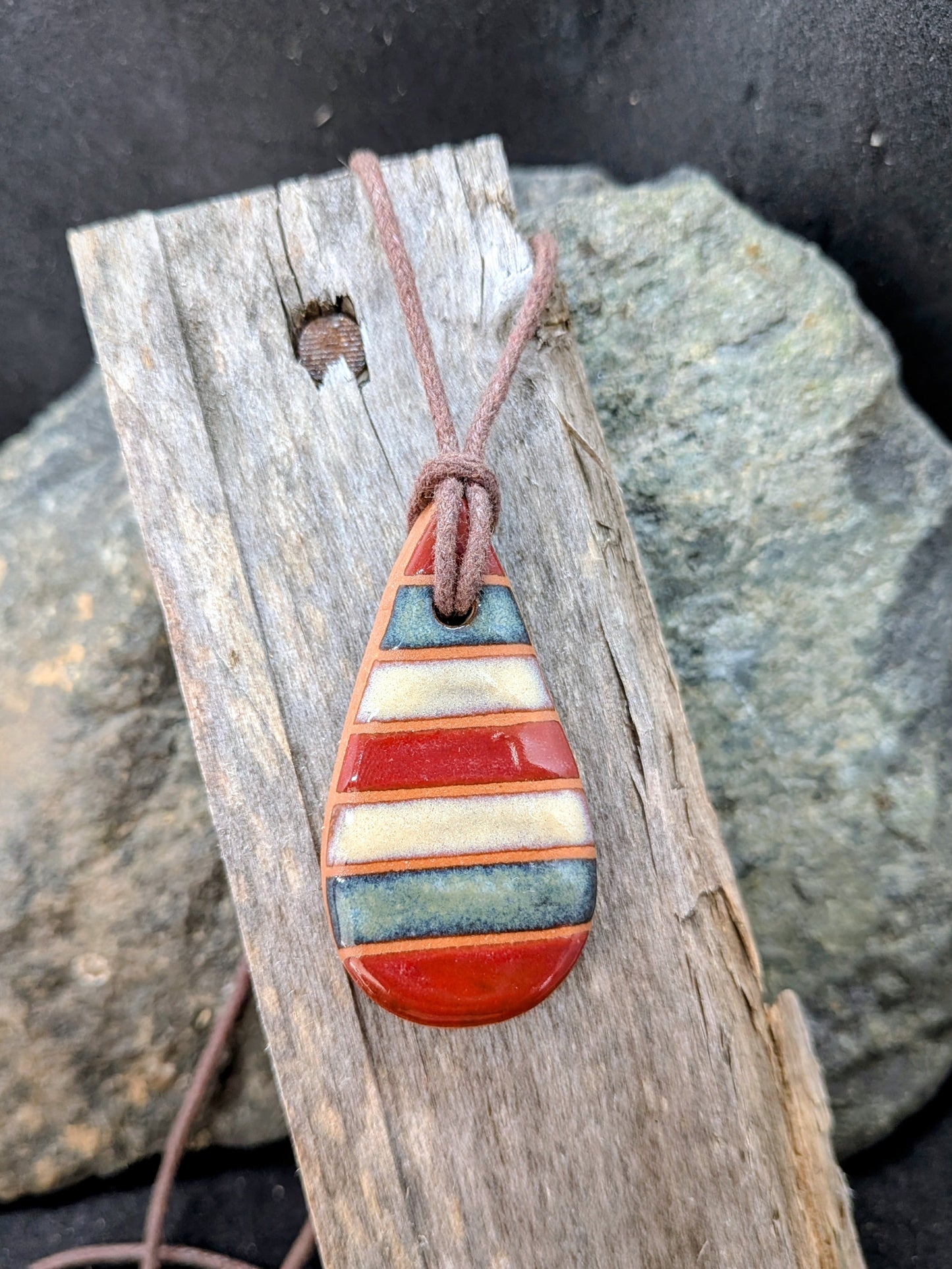 Color Block Ceramic Charm Necklaces