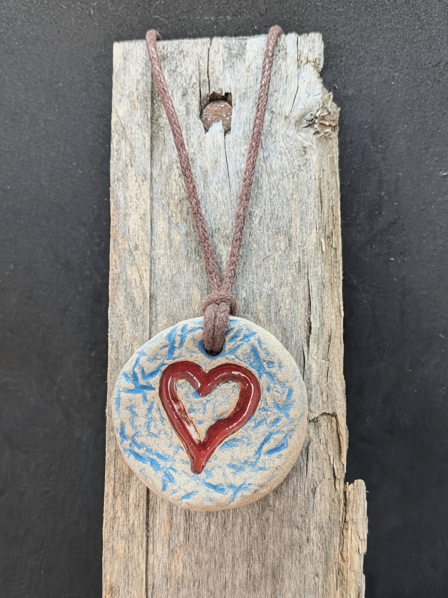 Carved Textured Ceramic Necklace