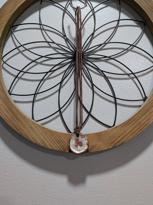 Ceramic Mushroom Charm Necklace