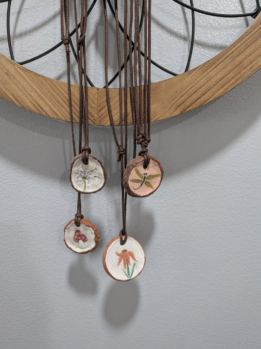 "Wood Chip" Ceramic Necklace