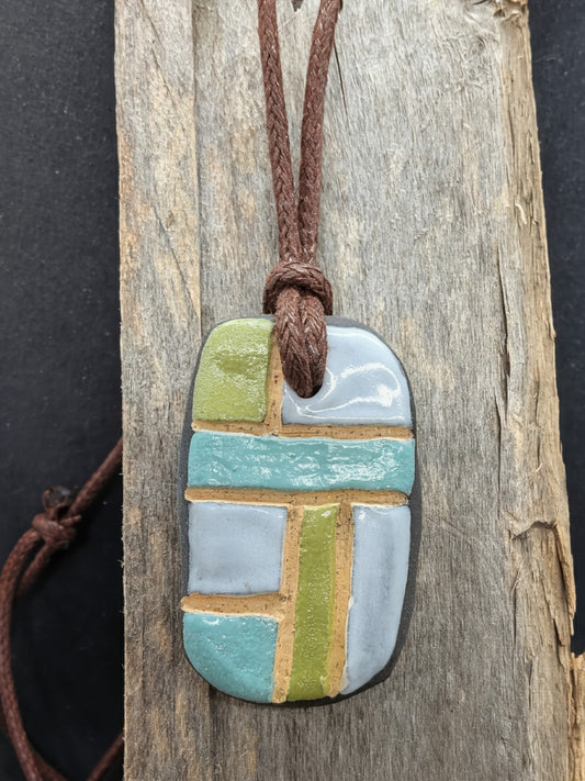 Color Block Ceramic Charm Necklaces