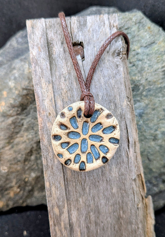 Carved Textured Ceramic Necklace
