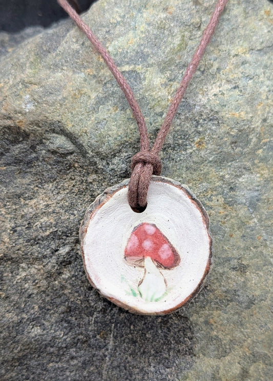 "Wood Chip" Ceramic Necklace